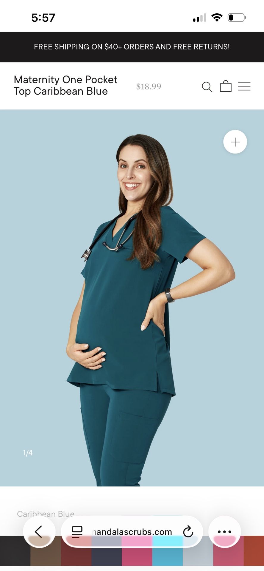 Mandala Scrub Maternity Size XL