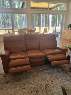 Top Grain Leather Reclining Couch