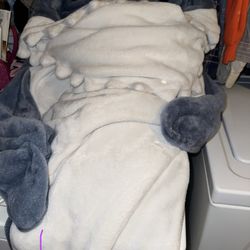 Adult Shark Blanket Hoodie Onesie With Fins 