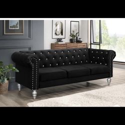 Black Luxury Rhinestone Sofa
