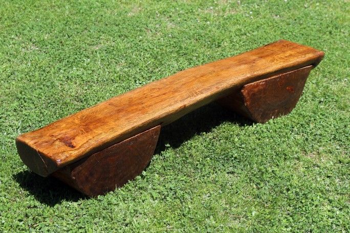 Handmade Custom Real Oak Wood Log Bench - 4ft Long - Rustic & Unique
