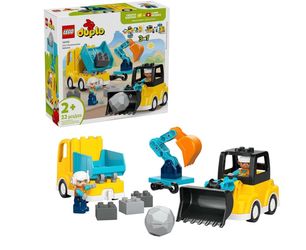 LEGO DUPLO Town 3 in 1 Construction Vehicles Toys for Toddlers - Learning & Pretend Play Set for Boys & Girls, Ages 2+ - Building Blocks for Fine Moto