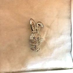 Rhinestone  Easter Rabbit Pin. $6