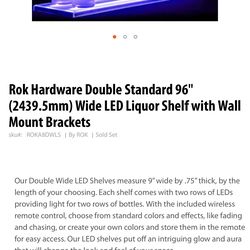 LED Liquor Shelf with Wall Mount Brackets