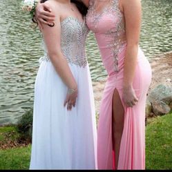 Terani Couture Size 12 Beaded White Prom Dress