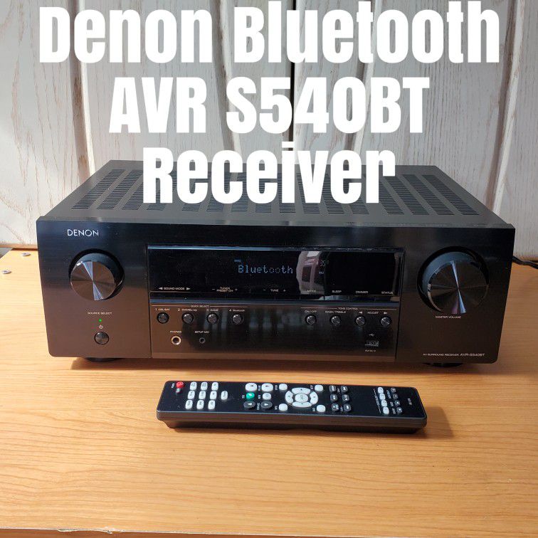 Denon Bluetooth AVR S540BT 4K 5.2 Channel Receiver HomeTheater AM FM Remote  