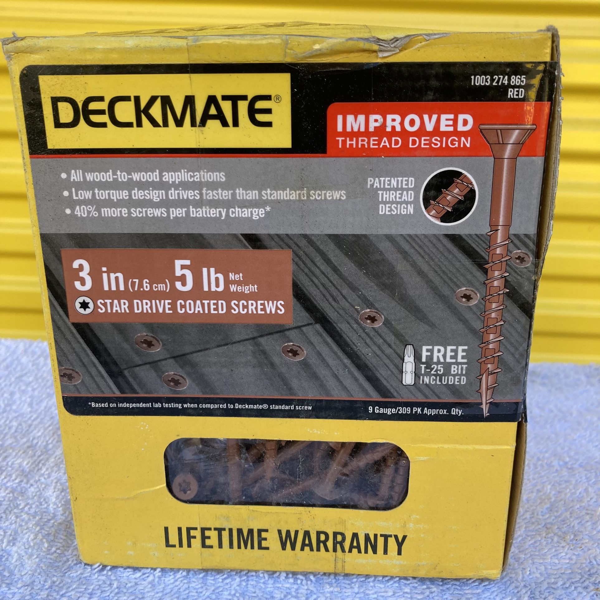 DECKMATE 3”, 5lb Star Coated Coated Screws. Compare Home Depots Online Pricing $37.37 Plus Tax.