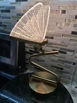 Art Deco Fan Table Lamp Brass Finish