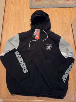 Brand New Men's Raiders 1/4 Zip Windbreaker Jacket