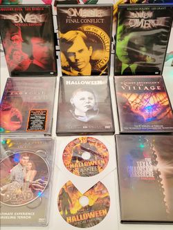 DVD Horror Halloween Evil Dead Exorcist The Omen Texas Chainsaw Movie Set
