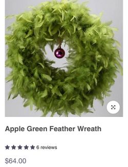Apple Green feather wreath