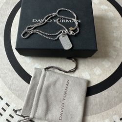 David Yurman 21-inch white dog tag pendant