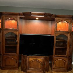 Entertainment Center Solid Wood 