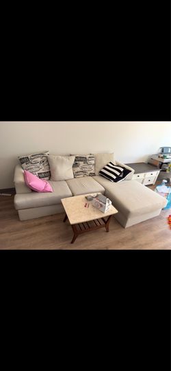 Beige sectional sofa