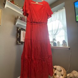 Red Boho Women’s Dress 