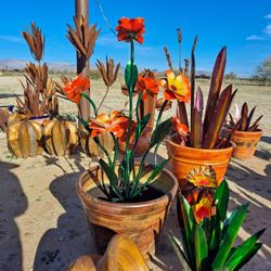 Metal Yard Art & POTTERY 🌵 Made In Mexico 🌵 