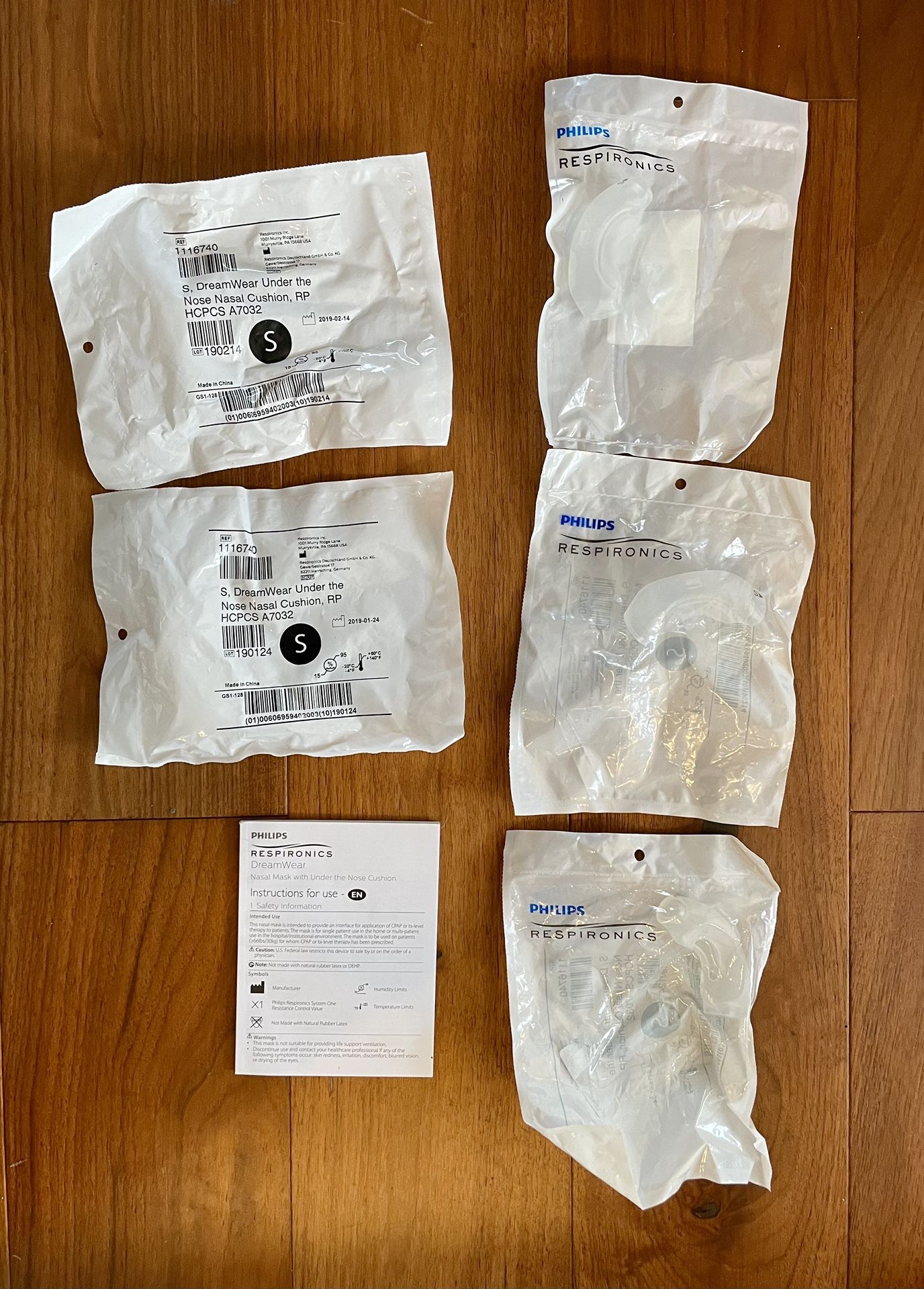 CPAP supplies: 5 size small, nasal cushions for Philips Respironics Dreamwear