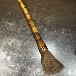 Chinese Authentic Scholars Calligraphy Brush Natural Bone Drum Republic Period