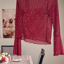Rhinestone Red Shirt