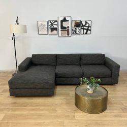West Elm Dark Gray 2-Piece Sectional Couch