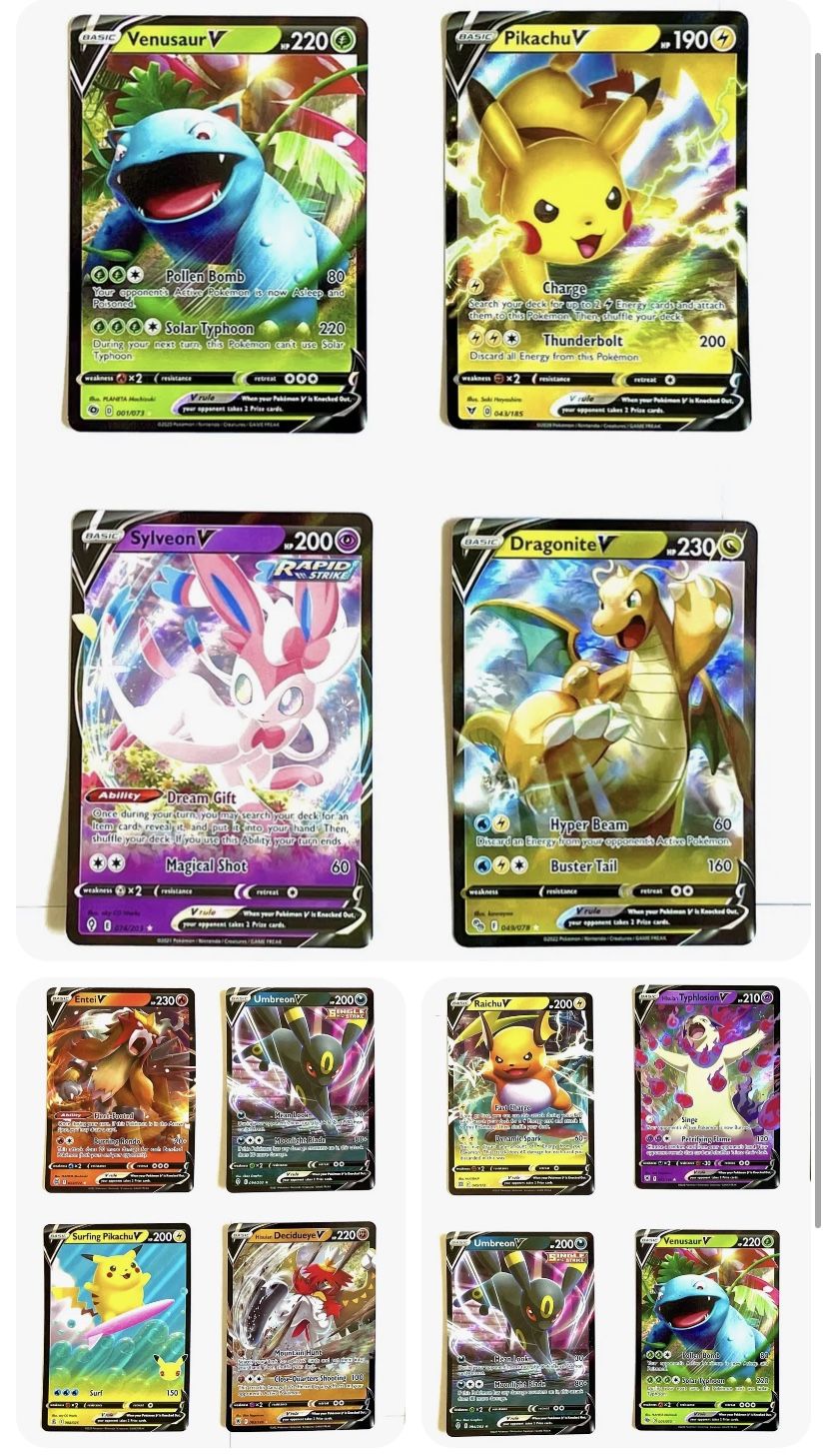 4x Pokémon V Cards - ALL ULTRA RARE Cards! Great GIFT for KIDS! 🔥🎁🔥🎁🔥