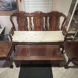 Seven Piece Chinese Rosewood Furniture Set
