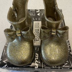 Mini Melissa Gold Rain Boot 