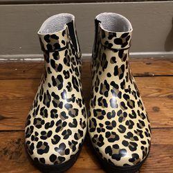 Sperry Top- Spider Leopard Ankle Wedge Rain boot Women’s Size 7