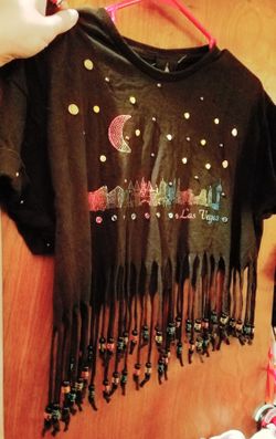 NEW YORK Beaded Crop Top