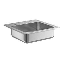  Zurn Elkay PSRADQ191955L3 Celebrity Single Bowl ADA Drop-In Sink with Three Faucet Holes - 16" x 13 1/2" x 5 3/8" Bowl