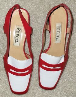 Precis Leather Woman's Shoes Size 6 Red With White 
