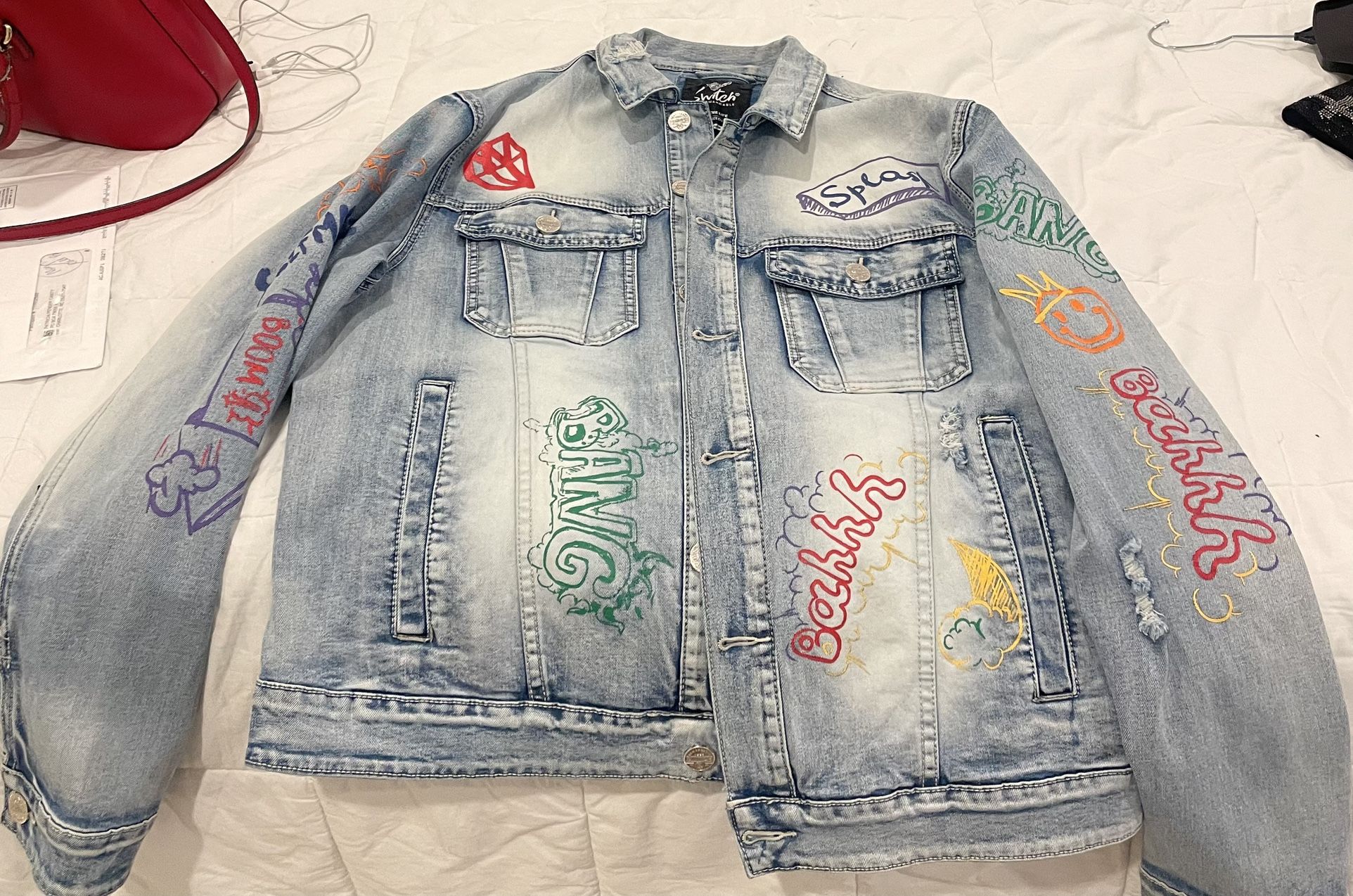 Denim Faded Wash Jacket XL