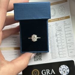 3ct Oval With Hidden Halo Lab Grown Moissanite Never Worn Engagement Ring