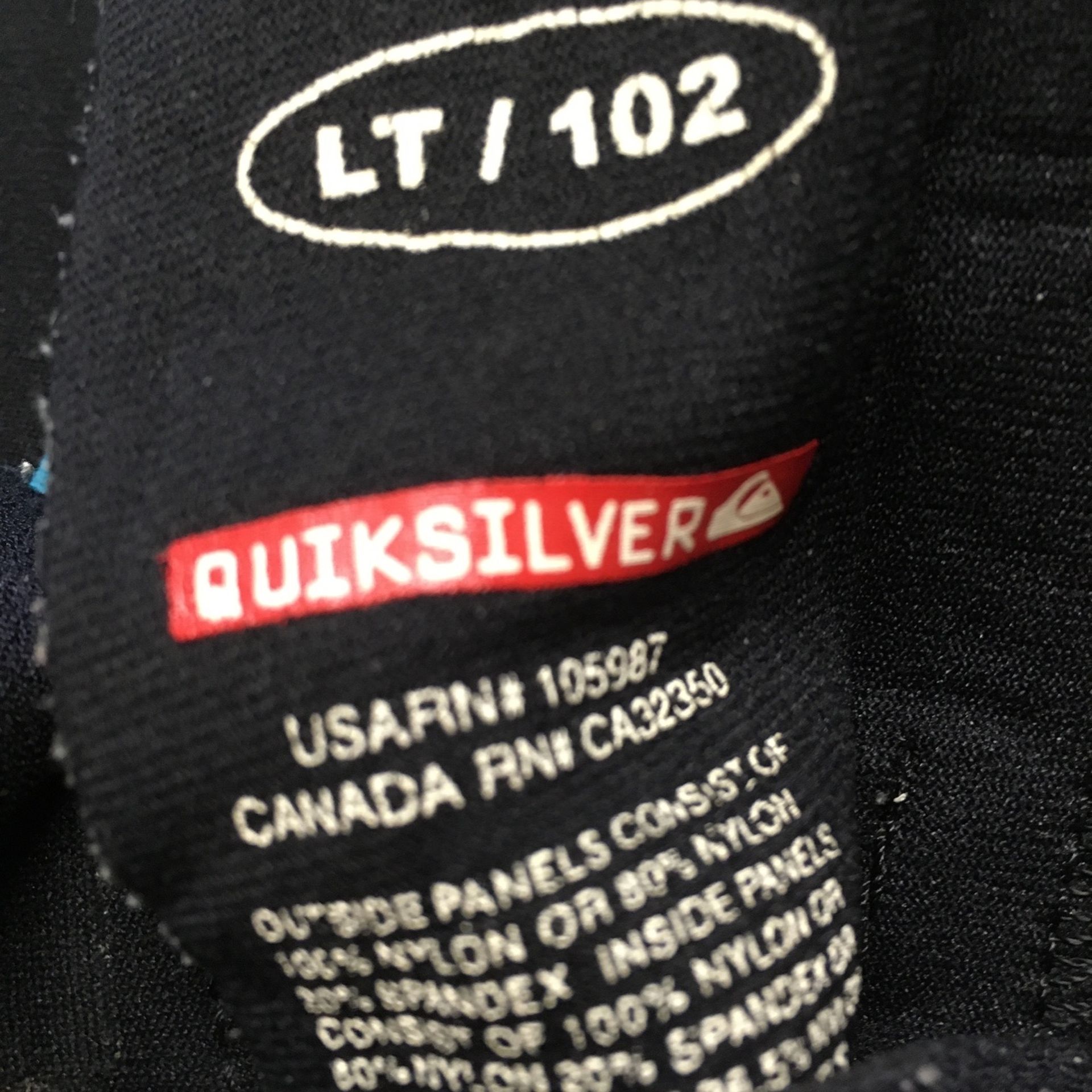 Wetsuit- Quick Silver , Size Sm