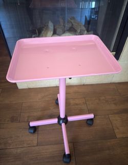 Pink Tattoo Workstation / Beauty Tray Table with Wheels – Brand New