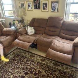 2 El Dorado brown reclining sofas $600
