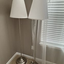 IKEA Floor lamps (2) , nickel plated/white