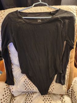 Womens black long sleeve body suit