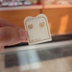 14k Heart Earrings