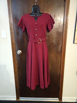 Sharon Belted Twist Flare Dress