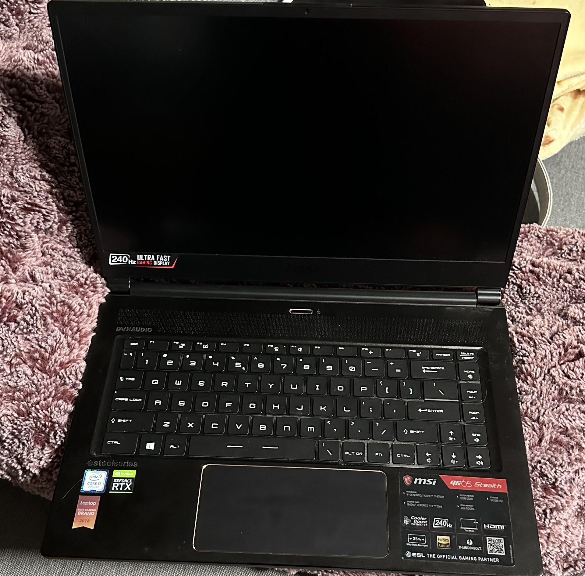 MSI GS65 Stealth Gaming Laptop RTX 2060 240hz Monitor 1.5 TB Storage