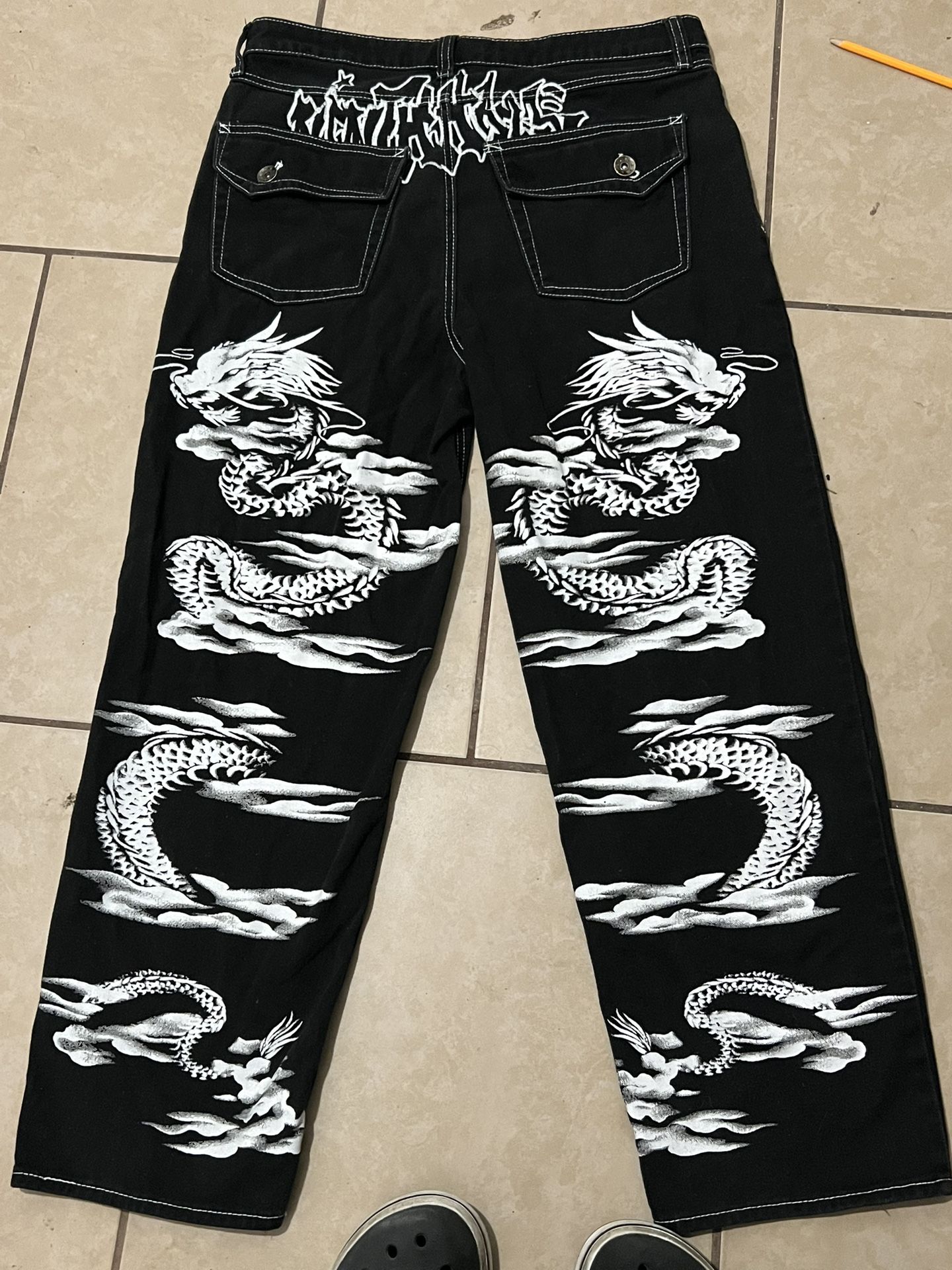 Ninth Hall Ambush Dragon Black Baggy Denim Jeans | Zumiez Ninth