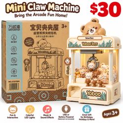 🐻 Kids Mini Claw Machine – Bear Edition