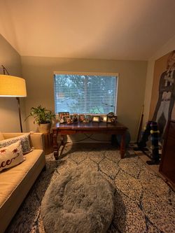 Wood, metal, & Faux Leather Desk