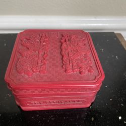 Lacquered Faux Cinnabar Soap Box 4”x 4”