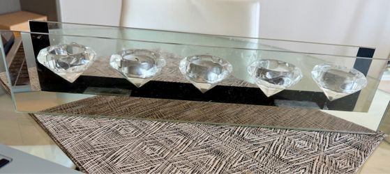 Decorative crystal tea light holder
