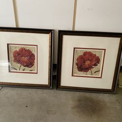 Wall Decor- Framed Art : Red Poppies