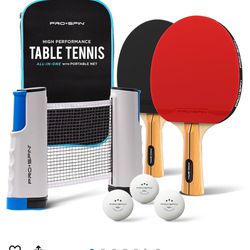PRO-SPIN All-in-One Portable Ping Pong Paddles Set 