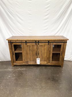 Rustic Barn Door TV Stand in Natural Fits TV's up to 70 in *Free Delivery*