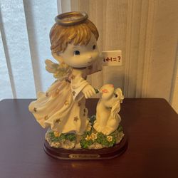 Ck Collection, Angel Baby With White Dog Figurine